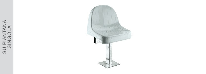 Seduta monoblocco per stadio e impianti sportivi M2002/sesta con doppio schienale alto versione Ignifuga + ANTI-UV