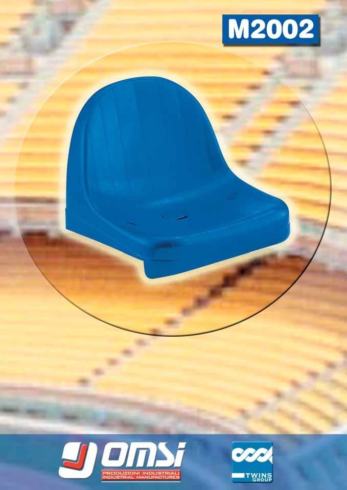SEDUTA SEDILE OMSI monoblocco con doppio schienale alto, modello M2002/SESTA, versione IGNIFUGA+ANTI-UV ORDINE MINIMO 500 PZ