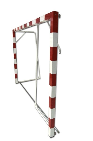 Coppia porte pallamano in alluminio verniciato cm 300x200 modello con reggirete reclinabili Art. S04654