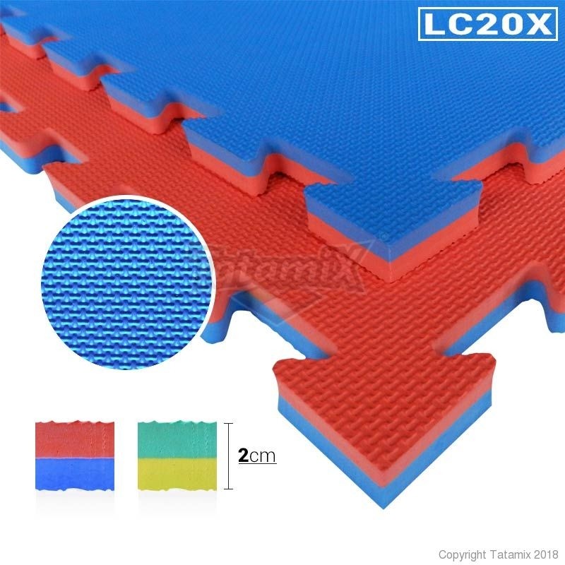 Tatami Eva Espansa LC20X Bicolore Rosso-Blu 100x100x2cm Densita' 105 Certificato EN 73 Quantità minima per la vendita 8 Moduli