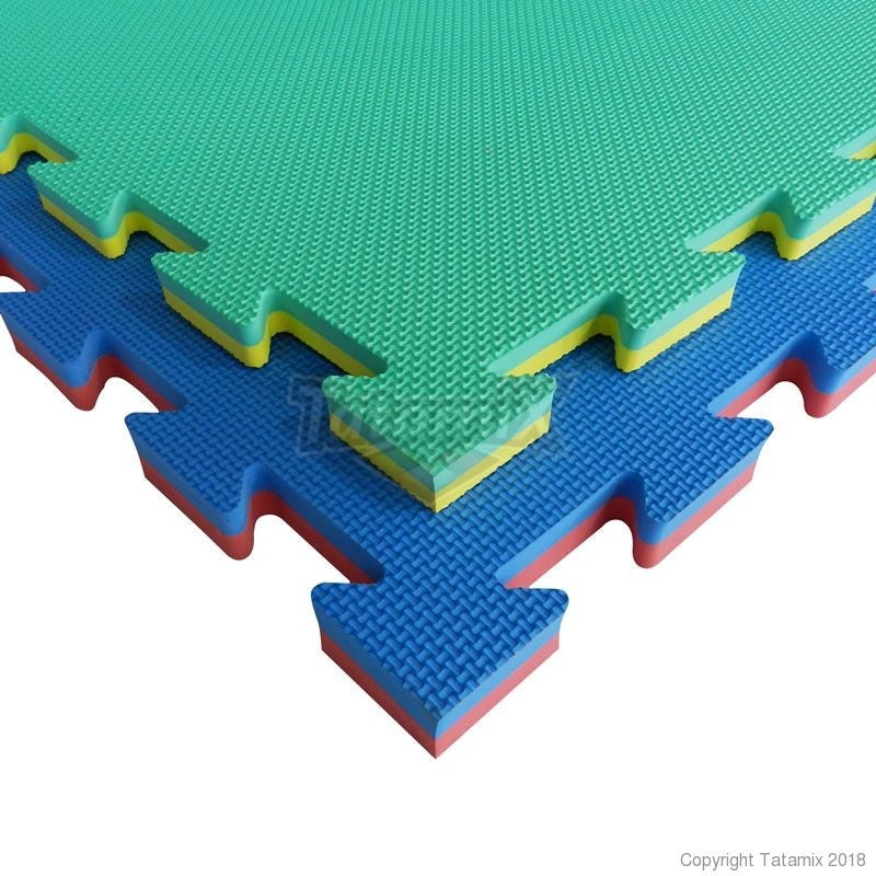 Tatami Eva Espansa LC20X Bicolore Rosso-Blu 100x100x2cm Densita' 105 Certificato EN 73 Quantità minima per la vendita 8 Moduli