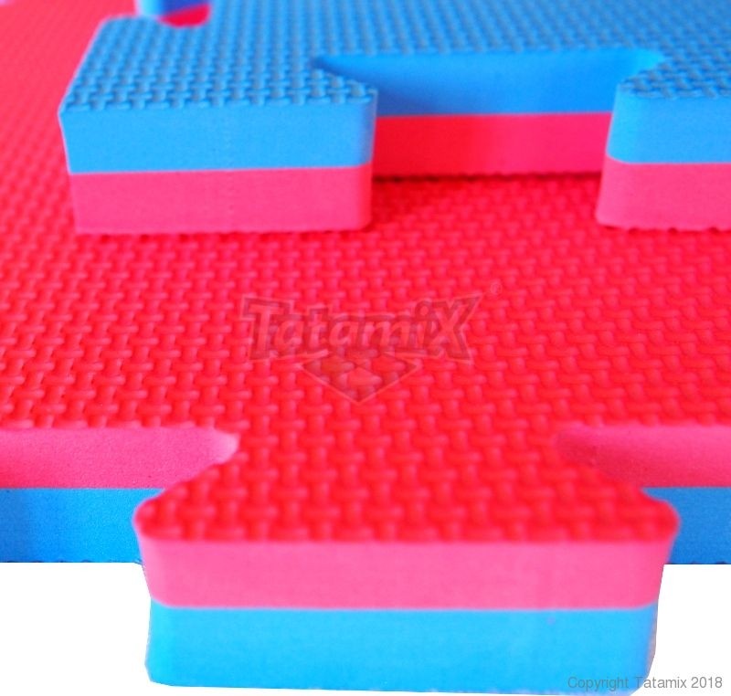 Tatami Eva Espansa LC20X Bicolore Rosso-Blu 100x100x2cm Densita' 105 Certificato EN 73 Quantità minima per la vendita 8 Moduli