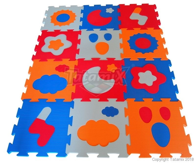 Tatami Puzzle Kids LC613S cm 62x62x1,3 FORMATO GRANDE Colori Tenui