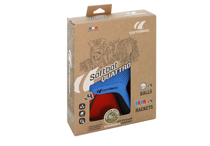 SET RACCHETTE PING PONG SOFTBAT PACK QUATTRO (4racchette + 4 palline)