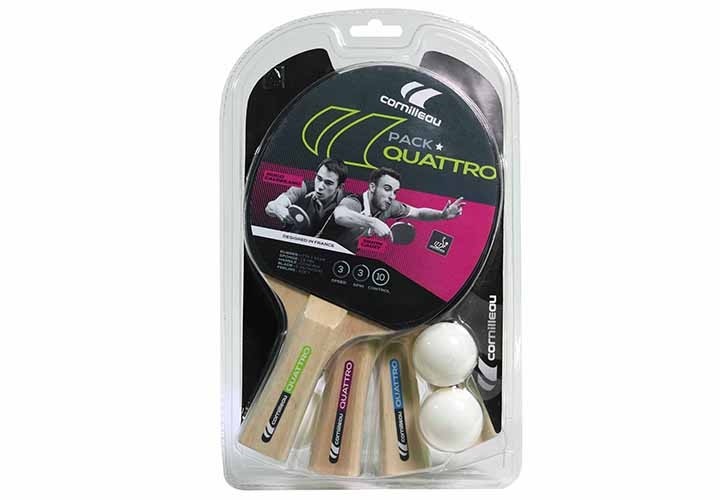 Set Sport Pack Quattro 1* ITTF 4 Racchette Cornilleau + 4 Palline