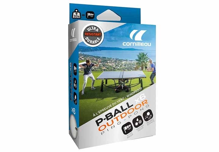 PALLINE PING PONG CORNILLEAU P-BALL OUTDOOR Ultradurable (6pz bianche)