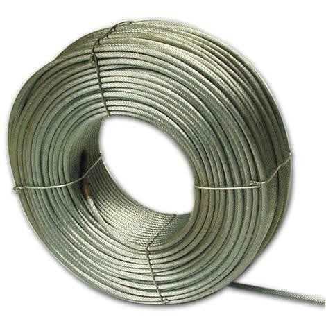 FUNE CAVO ACCIAIO ZINCATO 5 mm usato per recinzione rete metallica matassa 100 mt