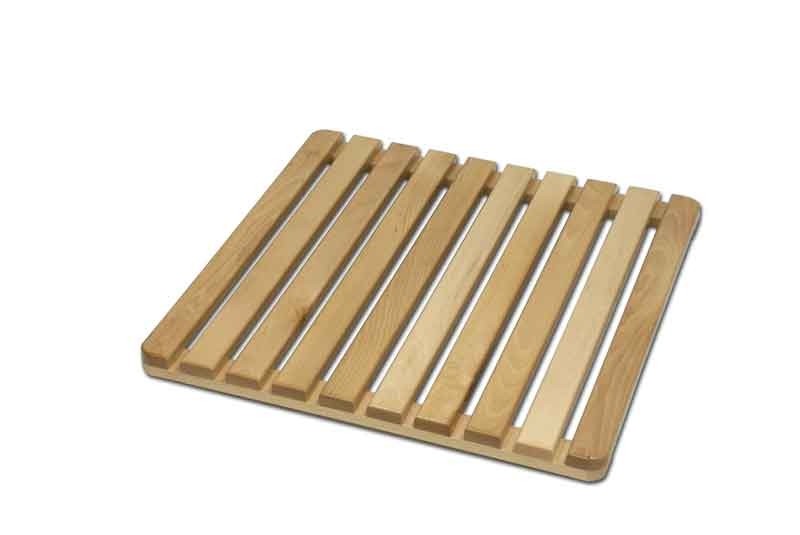 Graticcio per doccia di legno con piedini gommati dimensioni cm 60x60 Art. S07434