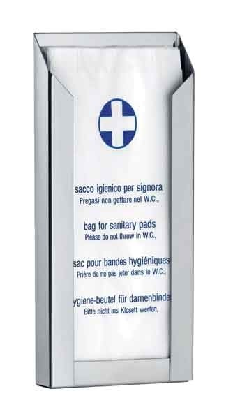 Porta sacchetti igienici femminili di acciaio da fissare a parete Art. S07480