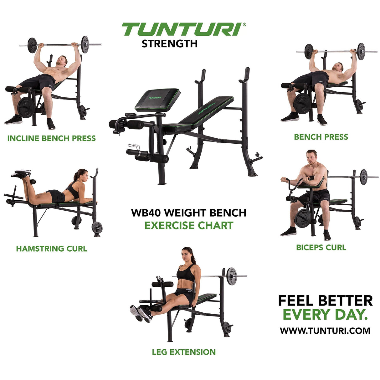 Panca Tunturi WB40 Compact Width Weight Bench Art.17TSWB4000