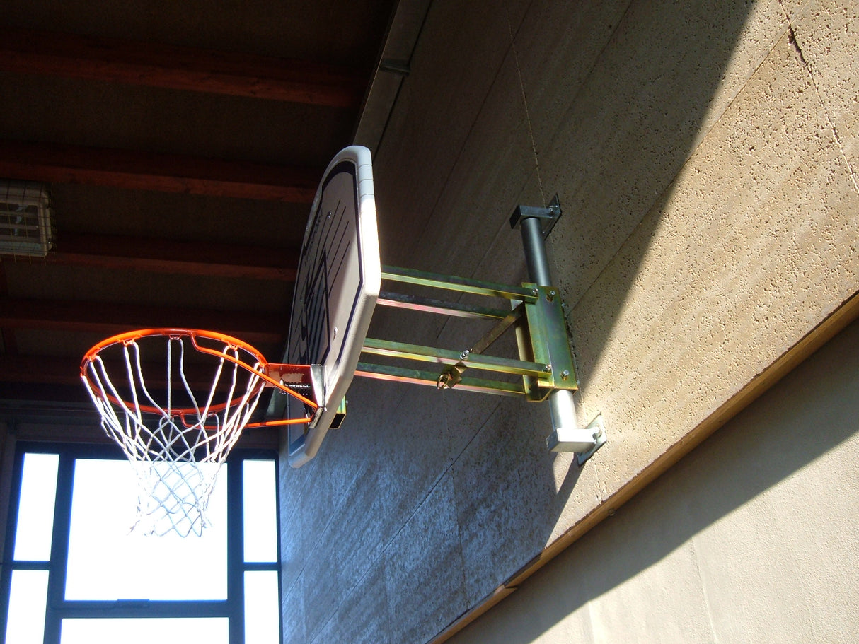 Impianto minibasket/basket, fisso a parete, sbalzo 60cm, regolabile, tabellone 112x73cm Codice: 4263