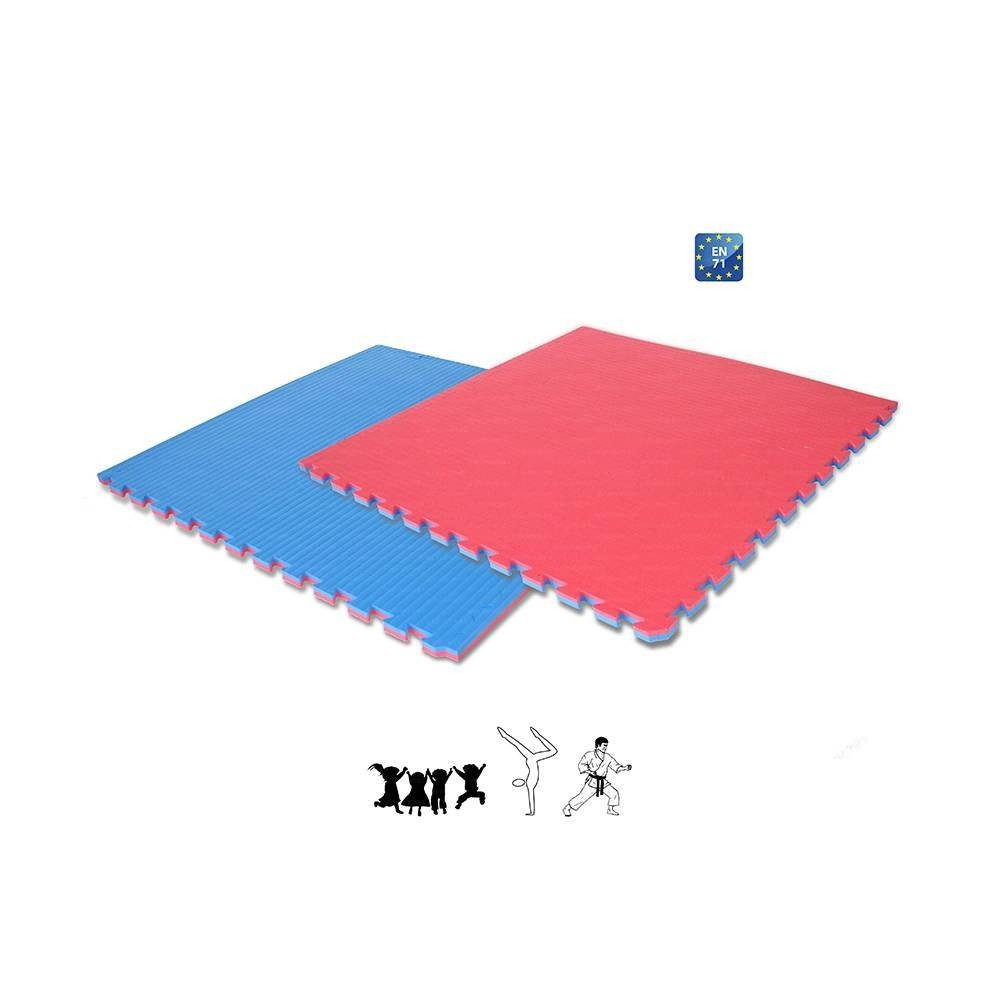 Tappeto incastro 100x100x2 cm. rosso-blu ART. 9558