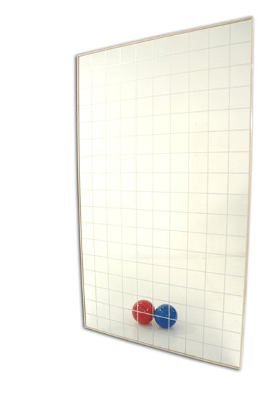 Specchio vetro temperato quadrettato con cornice di legno da fissare a parete dimensioni cm 100x200 art S01624