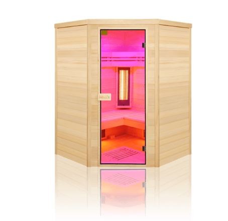SAUNA PUREWAVE 3C - 3/4 POSTI ANGOLARE A INFRAROSSI ABETE CANADESE prezzo a richiesta