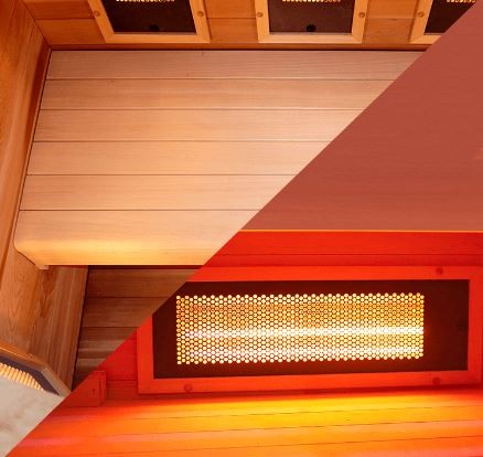 SAUNA PUREWAVE 3C - 3/4 POSTI ANGOLARE A INFRAROSSI ABETE CANADESE prezzo a richiesta