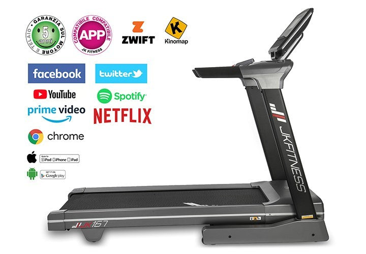 Tapis Roulant Jk-167 3,5 Hp Dc Continuativi 5,0 Hp Dc Di Spunto Fascia Cardio Inclusa