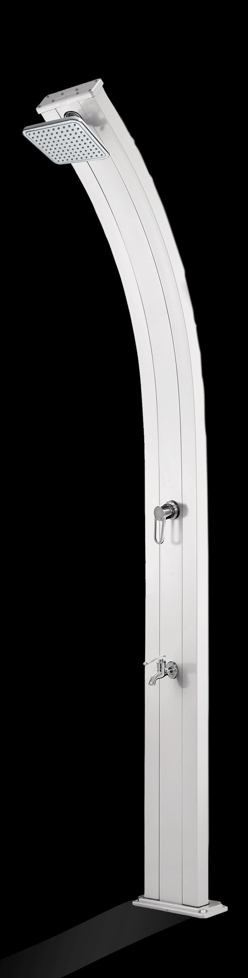 Doccia Solare in Alluminio a molla Grigio Metallizzato Spring Inox da 30 Litri con Lava piedi cod DS-A122NX