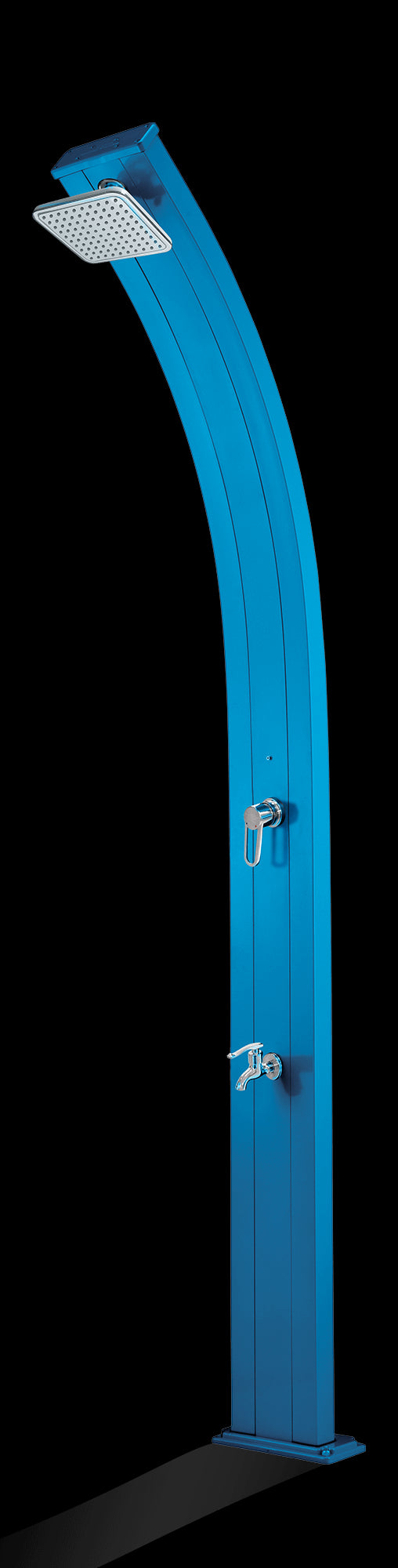 Doccia Solare in Alluminio a molla Spring Blu Inox da 30 Litri con Lava piedi cod. DS-A122BL