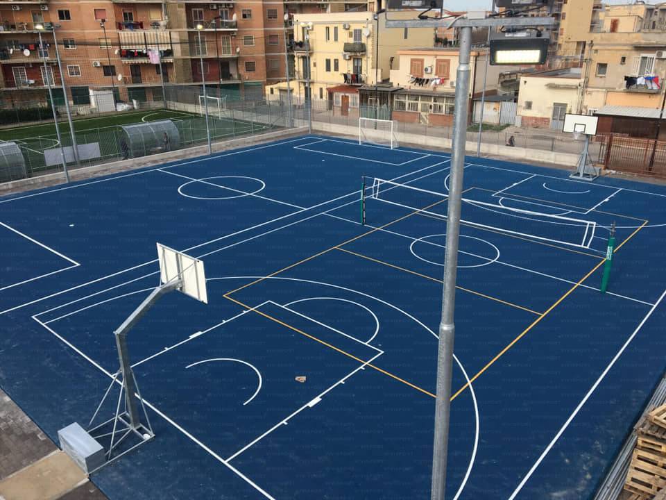 Impianto mono tubolare trasportabile Mod College Sbalzo 165cm tabellone regolabile in altezza e inclinazione ART 4500