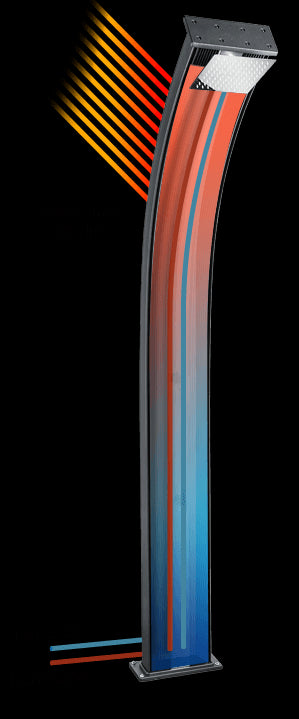 Doccia ibrida Dada Curve 40L Antracite / Alluminio spazzolato