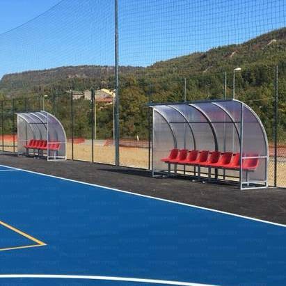 Panchina Mod Standard Da 4m Copertura In Policarbonato Alveolato Art 6232