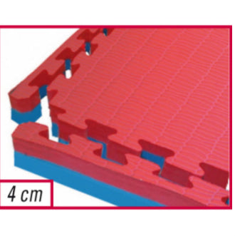Tatami ad incastro 100X100X4 Con 4 bordi rosso blu Cod MAT04-100