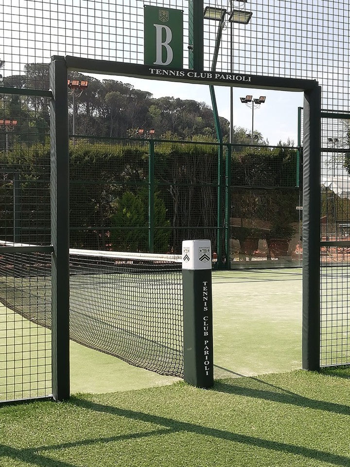 Protezioni ingressi Padel Antinfortunistiche ignifughe set completo per un campo, 2 ingressi senza paletti rete