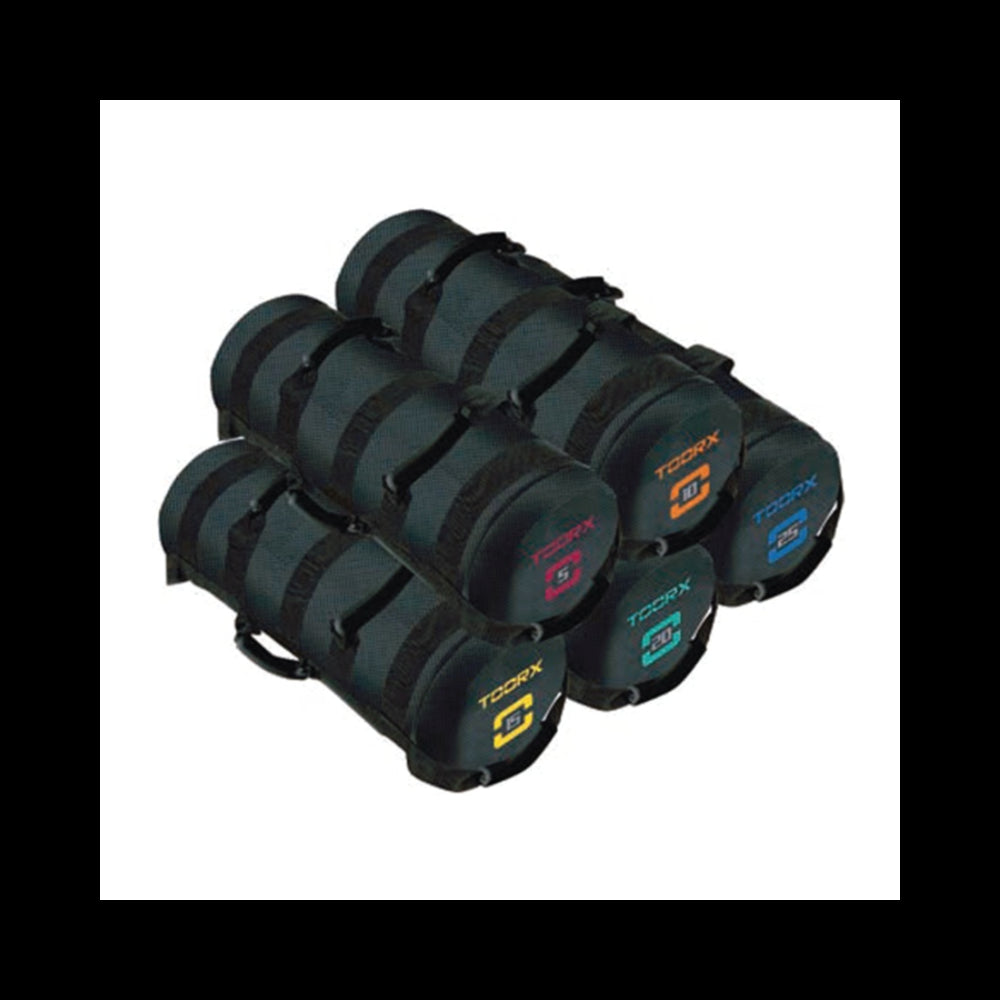 Power bag toorx con 6 impugnature da kg. 15 misure: cm. 55, diametro cm. 22 APBG-15