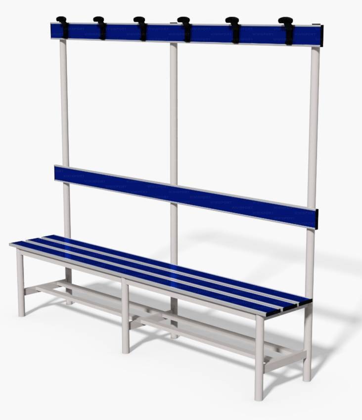 Panca Alluminio 2m Art 8745 seduta schienale appendiabiti