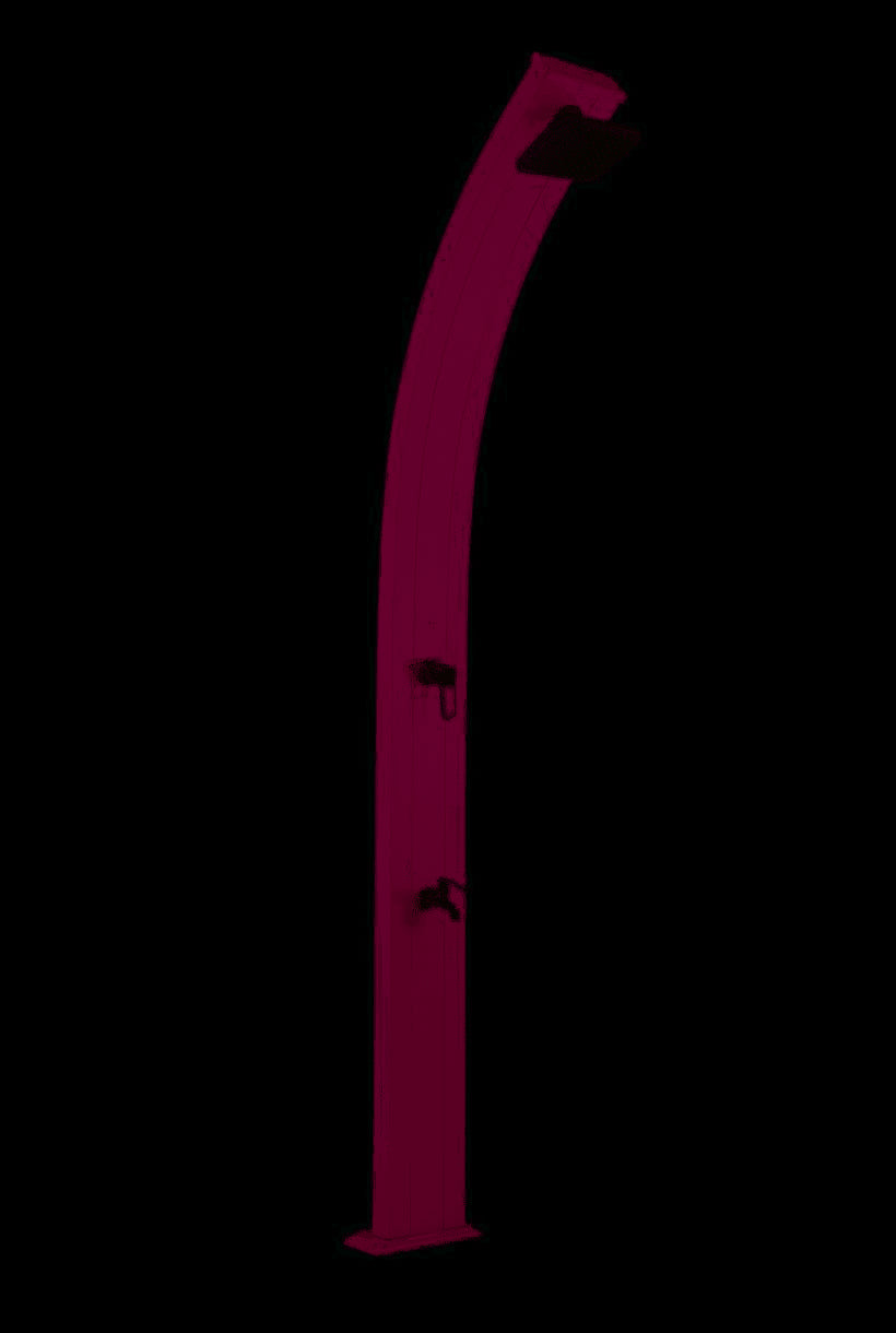 Doccia Solare in Alluminio a molla Rosa Spring Inox da 30 Litri con Lava piedi cod DS-A122RS