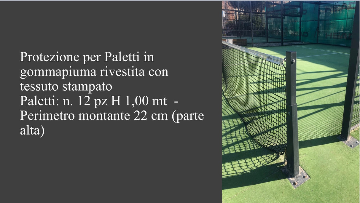 Protezioni campi Padel Antinfortunistiche set completo per un campo