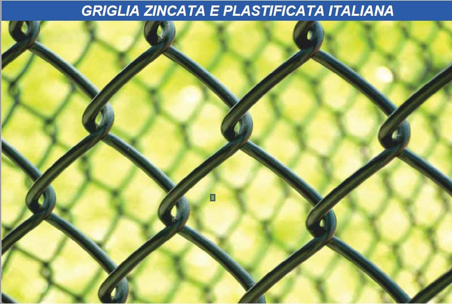 Rete Metallica Griglia Zincata e Plastificata H 2,50 filo 4,00 mm Campi Sportivi rotolo mtl 12,5 00102