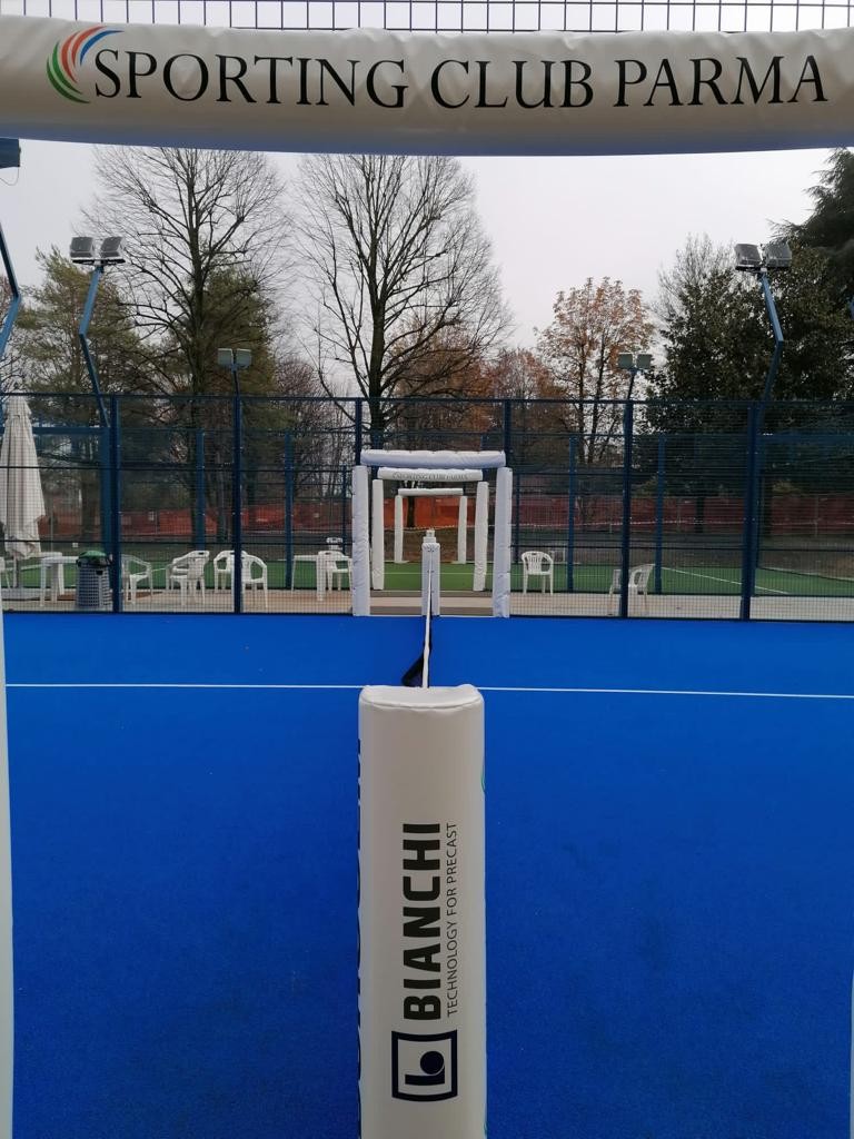 Protezioni ingressi Padel Antinfortunistiche ignifughe set completo per un campo, 2 ingressi senza paletti rete