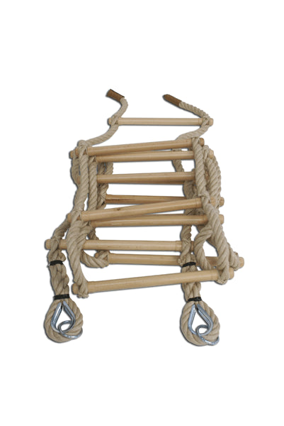 Scala a corde di canapa con pioli di faggio lunghezza mt 6 S00790