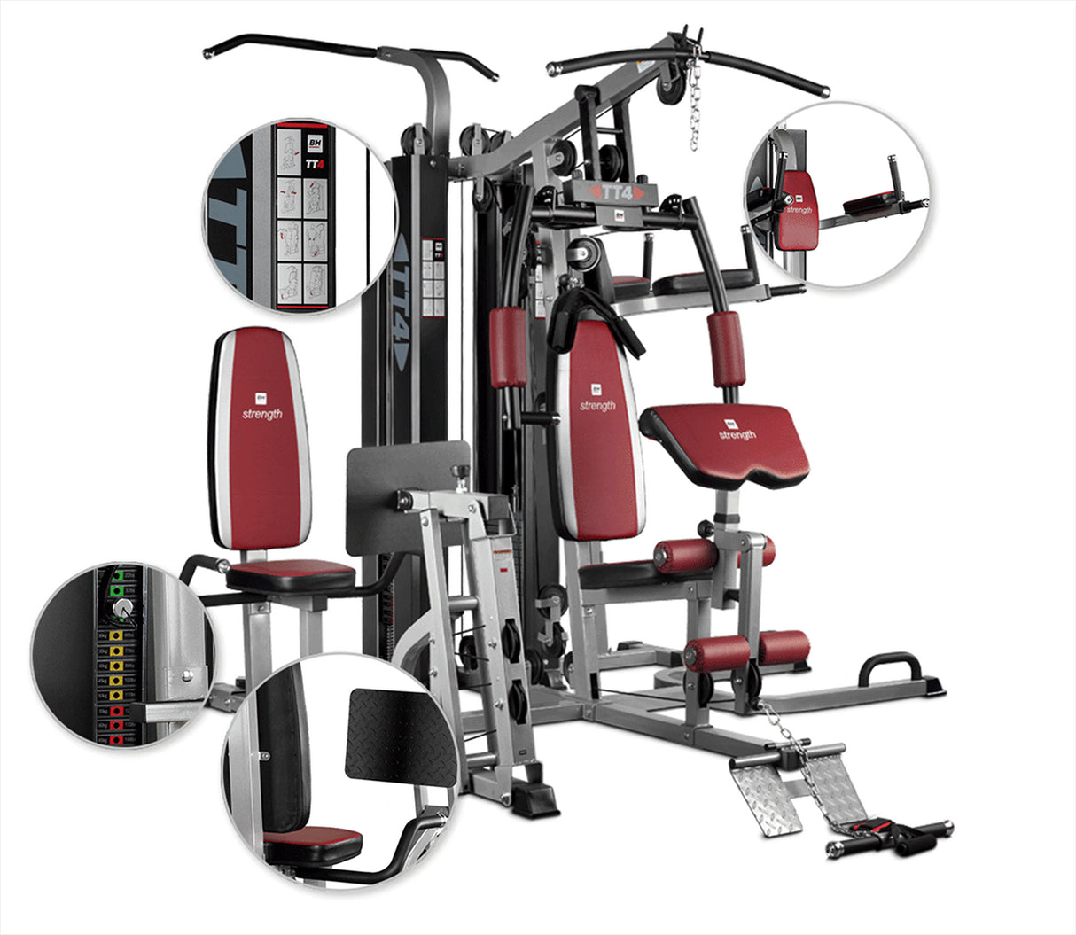 Stazione Multifunzione TT-4 G159 PROFESSIONALE 15 ESERCIZI DIVERSI-4 DIVERSE POSTAZIONI DI LAVORO