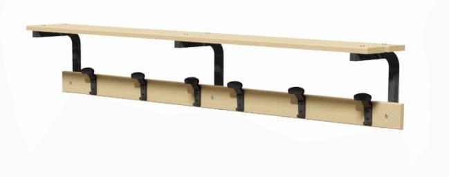 Appendiabiti Acciaio tettuccio legno 2m Art 9014