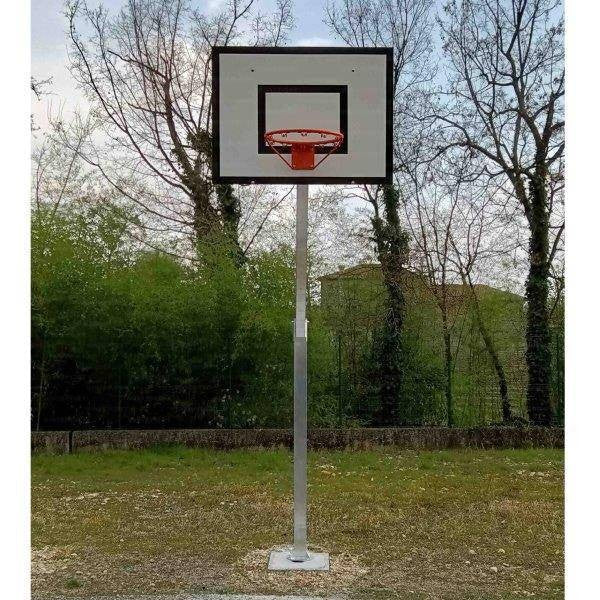 Mezzo impianto minibasket-basket monotubolare tabelloni resina sbalzo 120 cm, ART 4233