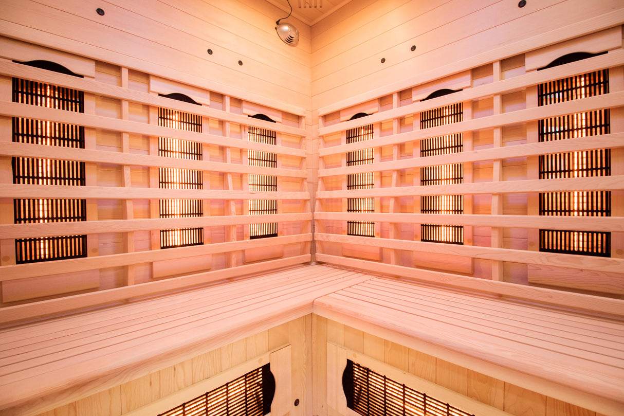 Sauna infrarossi al quarzo Apollon 3-4 posti angolare Cod. SN-APOLLON-Q3C