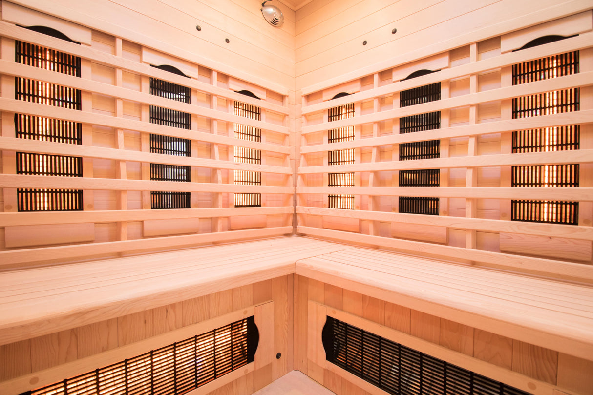 Sauna infrarossi al quarzo Apollon 3-4 posti angolare Cod. SN-APOLLON-Q3C