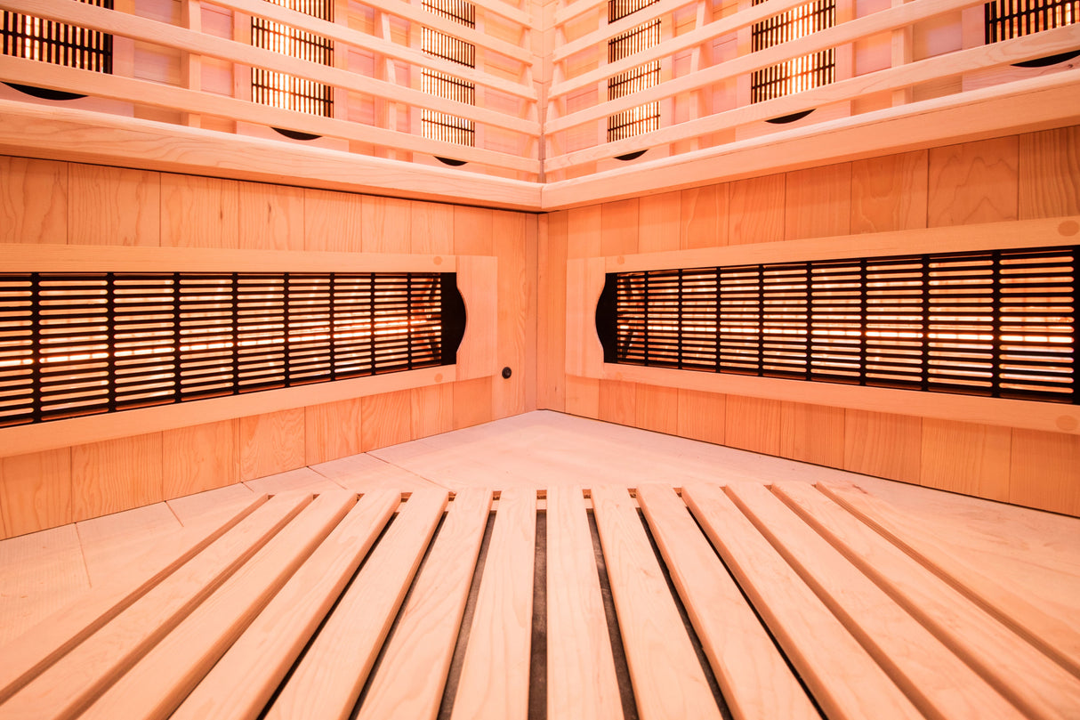 Sauna infrarossi al quarzo Apollon 3-4 posti angolare Cod. SN-APOLLON-Q3C