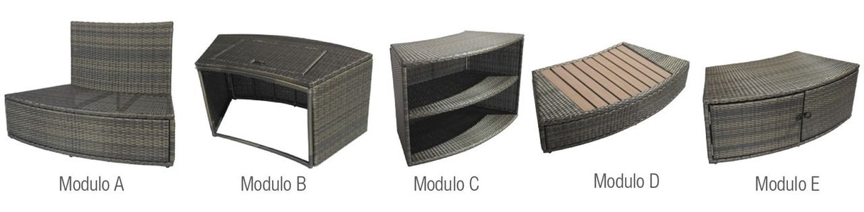 Serie completa 5 moduli mobili per spa Octopus