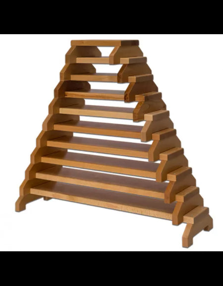 Set di 10 panchette in legno con lunghezze differenti per esercizi ginnici e fitness S01140