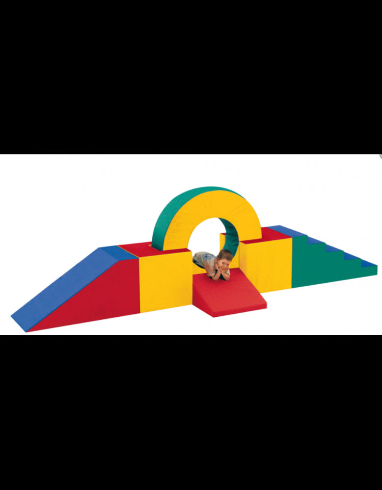 Percorso gioco: scala, ruota, supporto ruota, cuneo, scivolo S01506