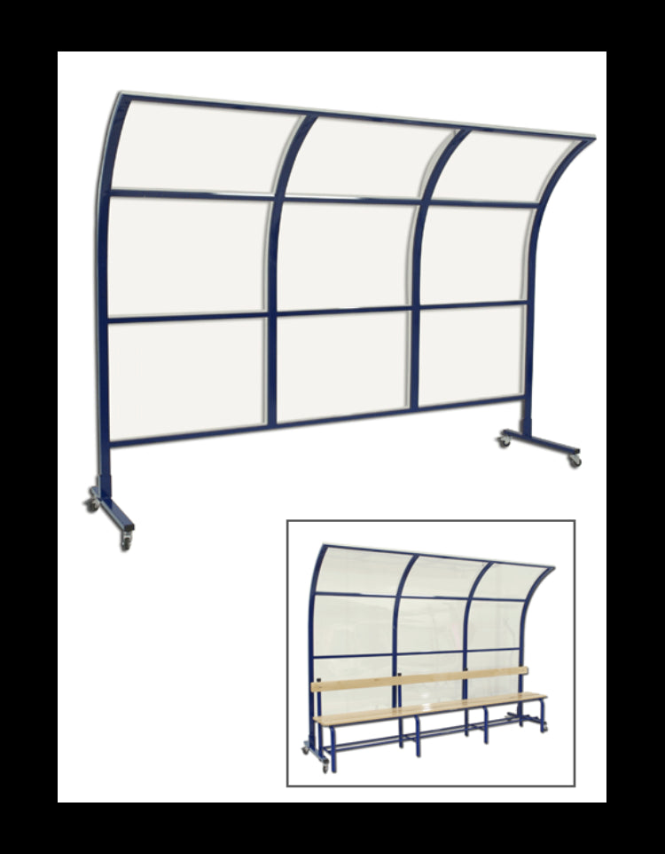 Protezione mobile su ruote per tavolo giuria e panche per riserve ed allenatori S04266