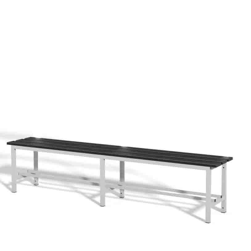 Panca in Alluminio Art 8811 sez. 30x30mm doghe in HPL nero 2m solo seduta