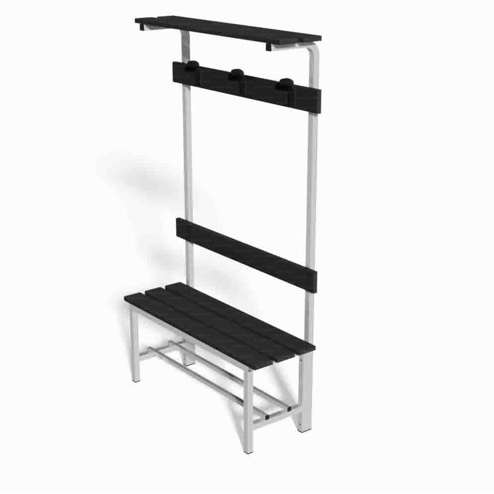 Panca completa in alluminio 1m Art 8816 sez 30x30 doghe in Hpl nero