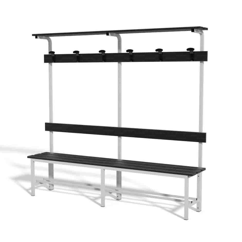 Panca completa in alluminio 2m Art 8817 sez 30x30 doghe in Hpl nero