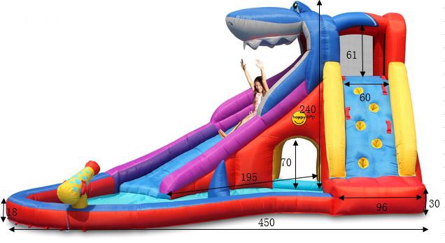 Gonfiabile Happy Air Scivolo Squalo Art. 9417