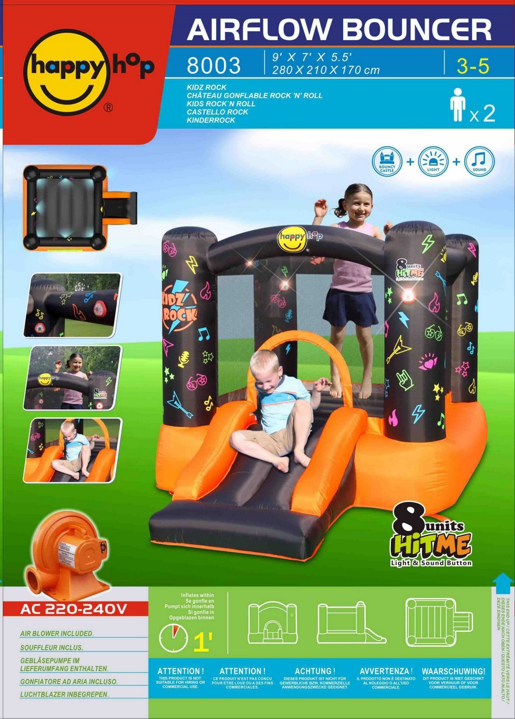 Gonfiabile Happy Air Kidz Rock Art. 8003