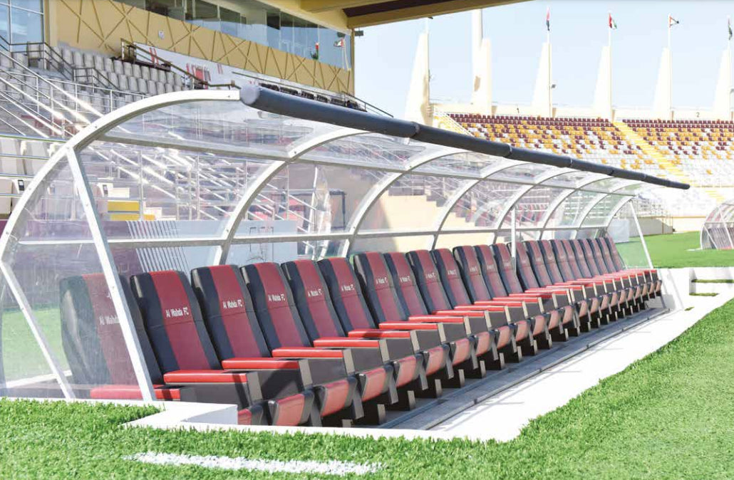 Struttura Panchina Calciatori o Arbitri su ruote esempio da mt 6,00